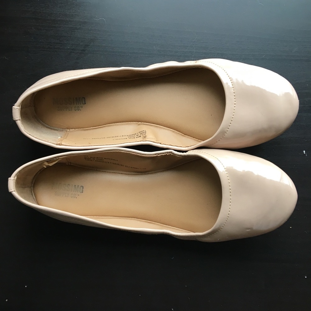 Nude Patent Leather Style Flats Beige Target Shoes